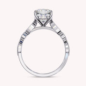 Cushion Cut Beaded Lab Grown Diamond Engagement Ring