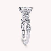 Radiant Cut Beaded Lab Grown Diamond Engagement Ring