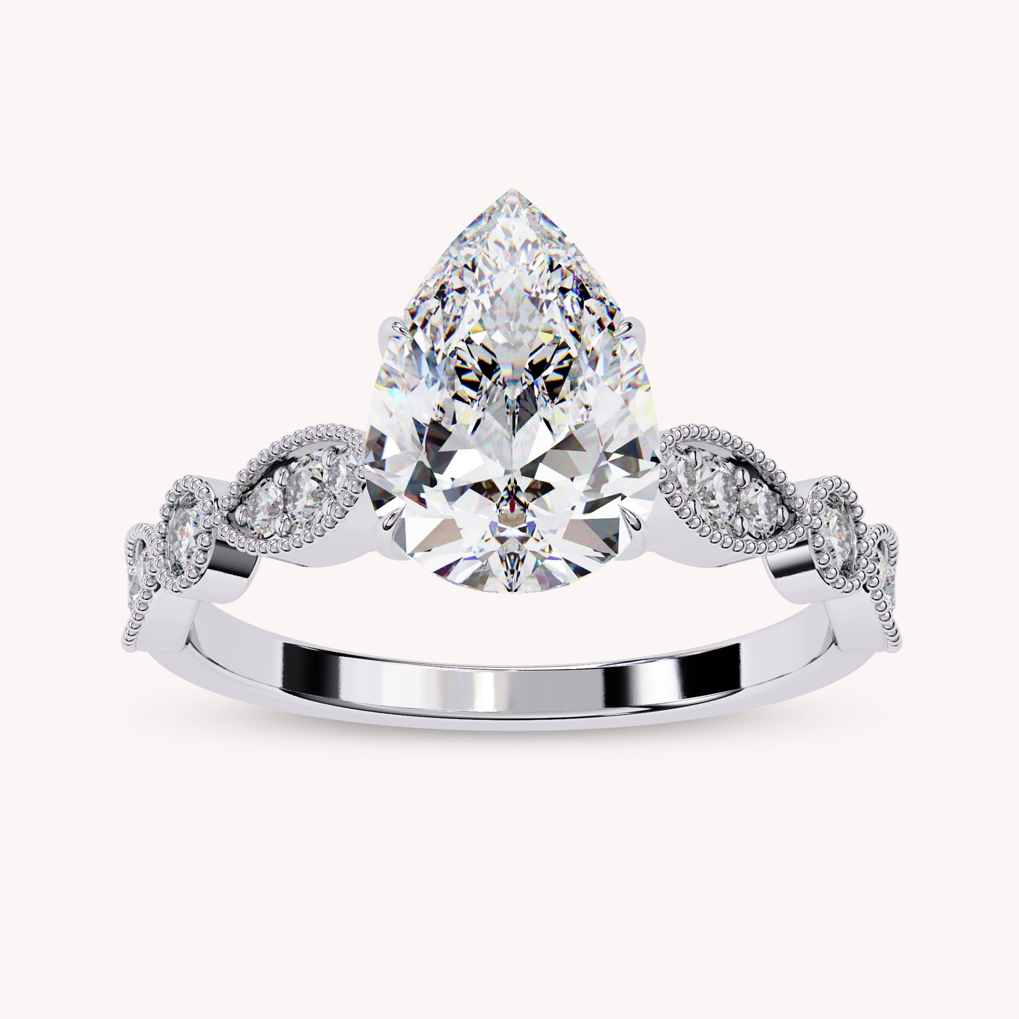 Mariana Pear Cut Solitaire Lab Grown Diamond Engagement Ring