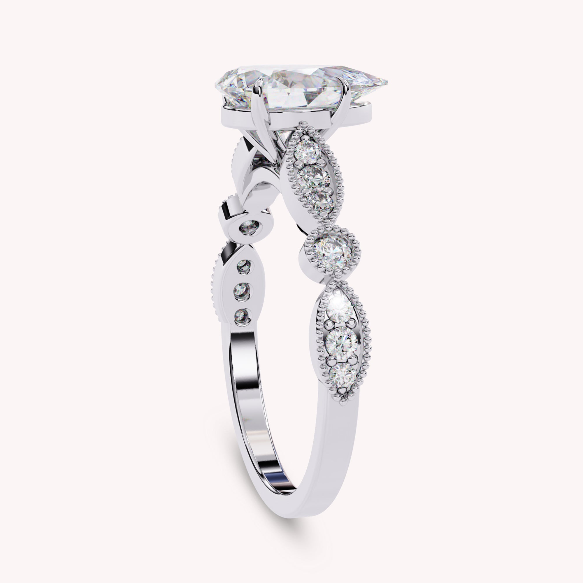 Mariana Pear Cut Solitaire Lab Grown Diamond Engagement Ring