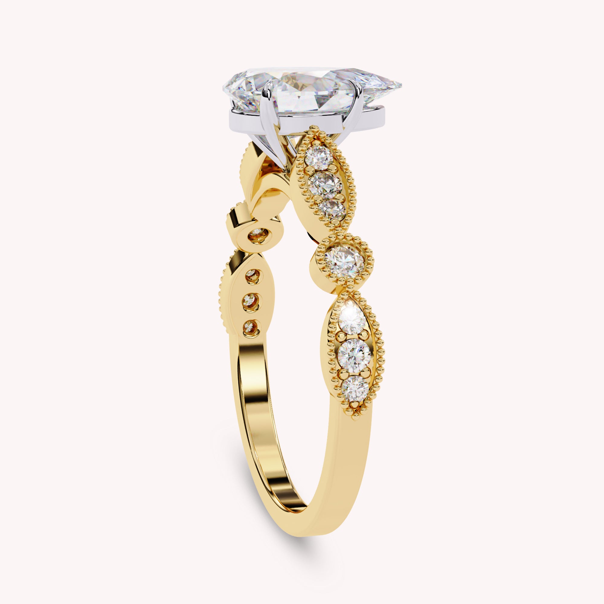 Mariana Pear Cut Solitaire Lab Grown Diamond Engagement Ring