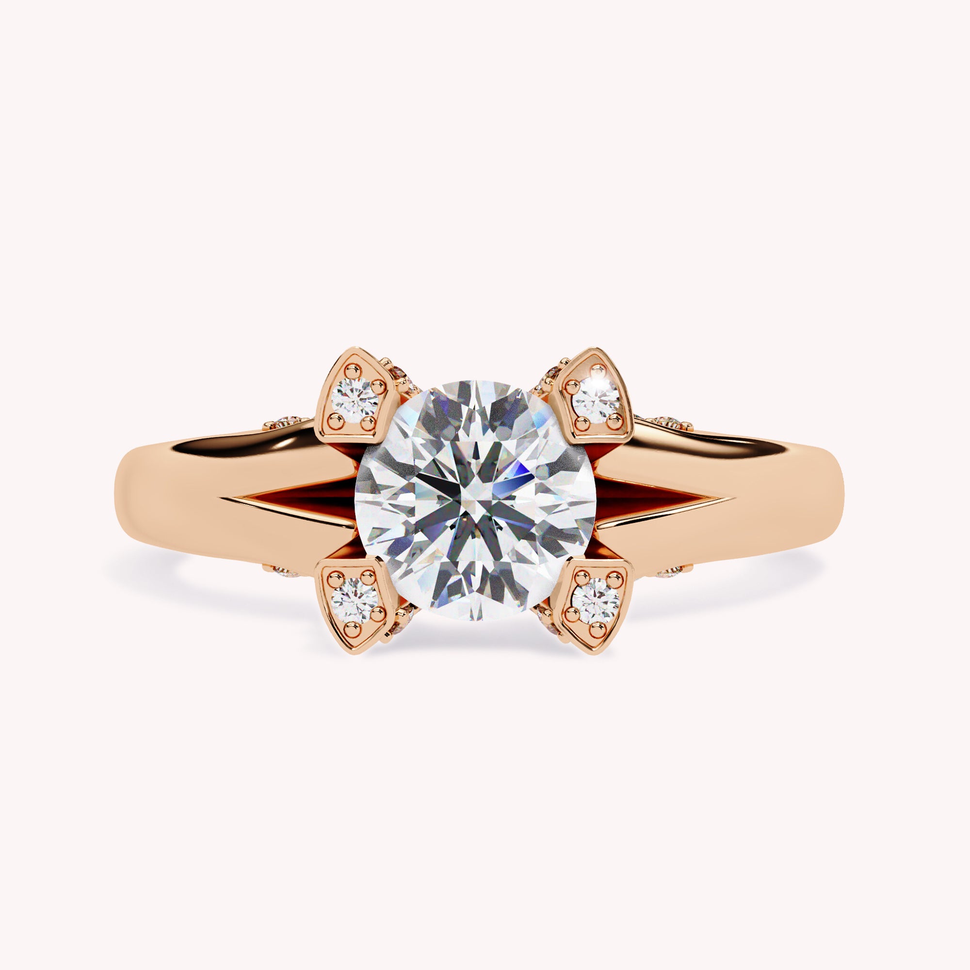 Aida Round Cut Solitaire Lab Grown Diamond Engagement Ring