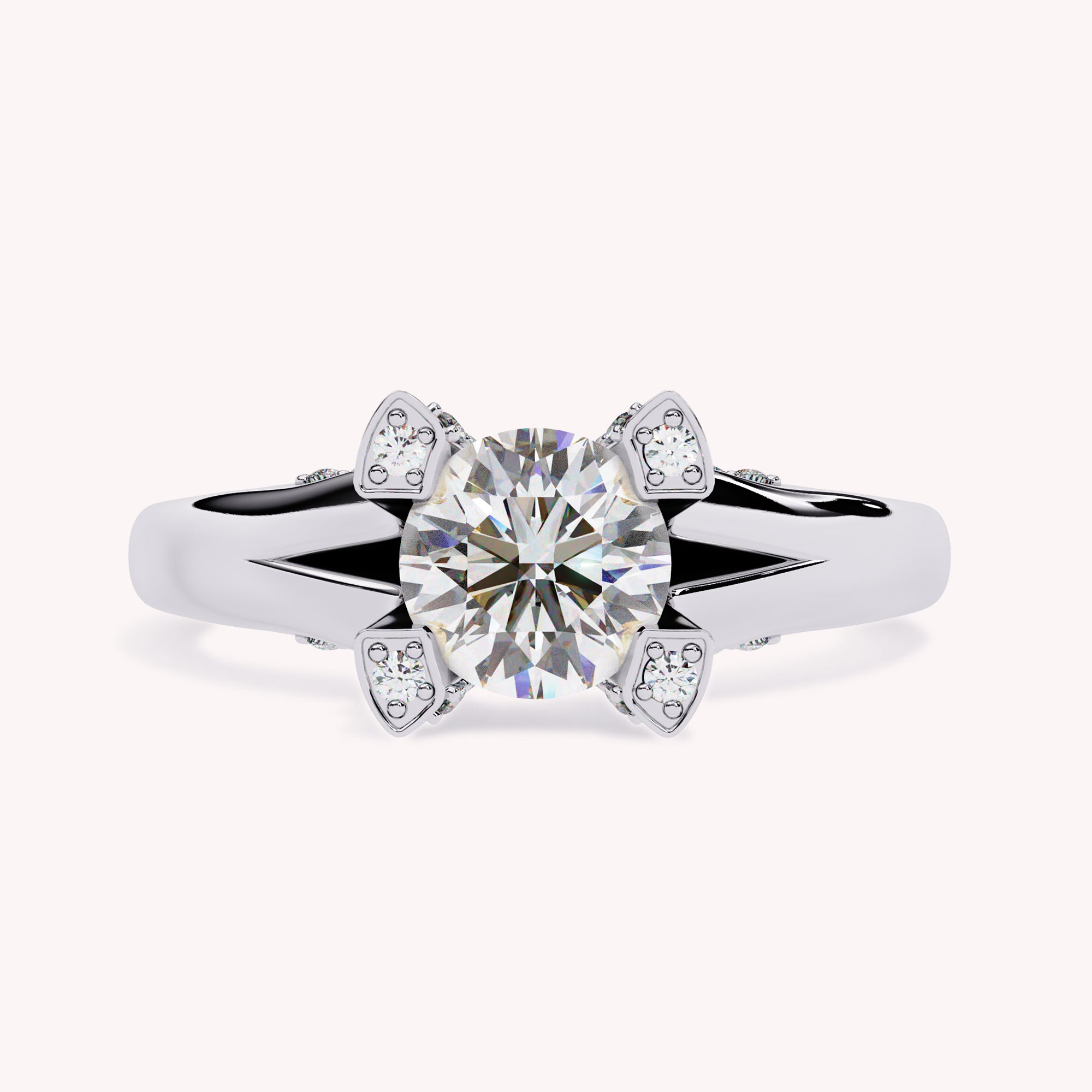 Aida Round Cut Solitaire Lab Grown Diamond Engagement Ring