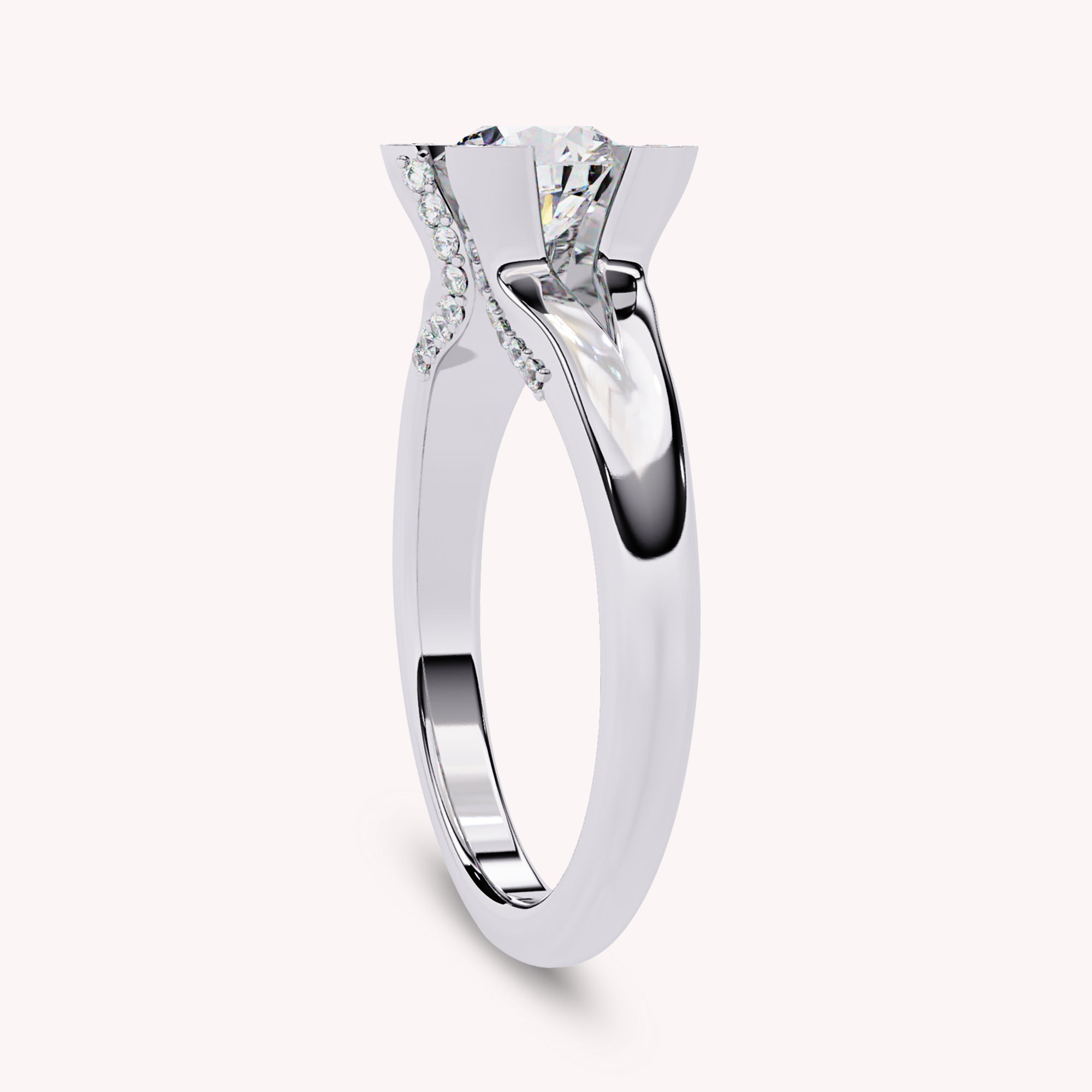 Aida Round Cut Solitaire Lab Grown Diamond Engagement Ring