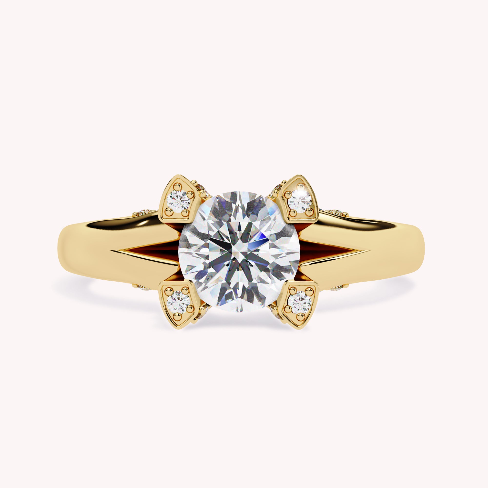 Aida Round Cut Solitaire Lab Grown Diamond Engagement Ring