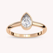 Zelie Pear Cut Bezel Set Lab Grown Diamond Engagement Ring