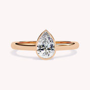 Zelie Pear Cut Bezel Set Lab Grown Diamond Engagement Ring