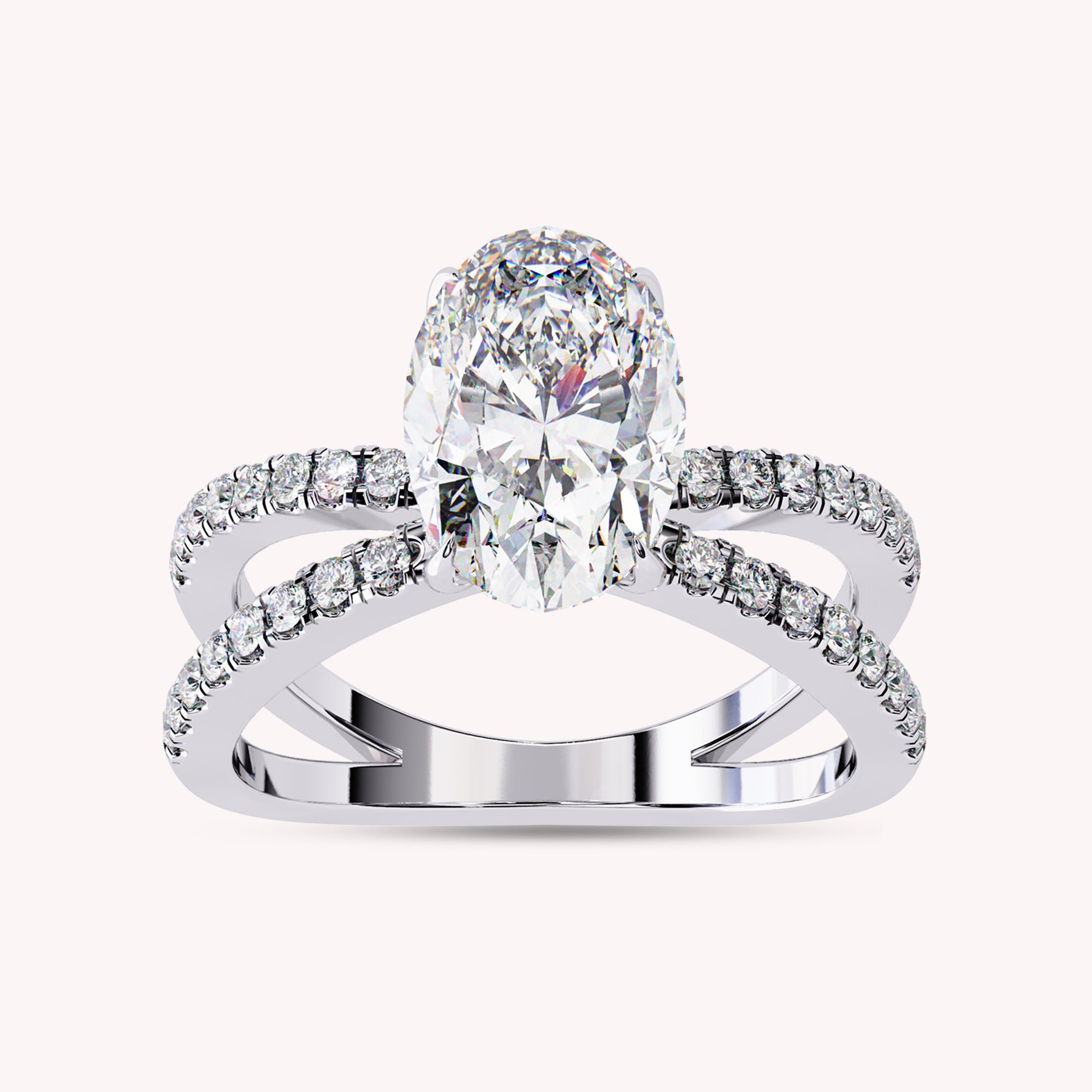 Nimue Butterfly Oval Lab Grown Diamond Engagement Ring