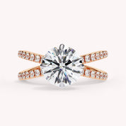 Rudy Round Cut Criss Cross Lab Grown Diamond Engagement Ring