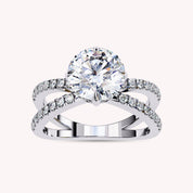 Rudy Round Cut Criss Cross Lab Grown Diamond Engagement Ring