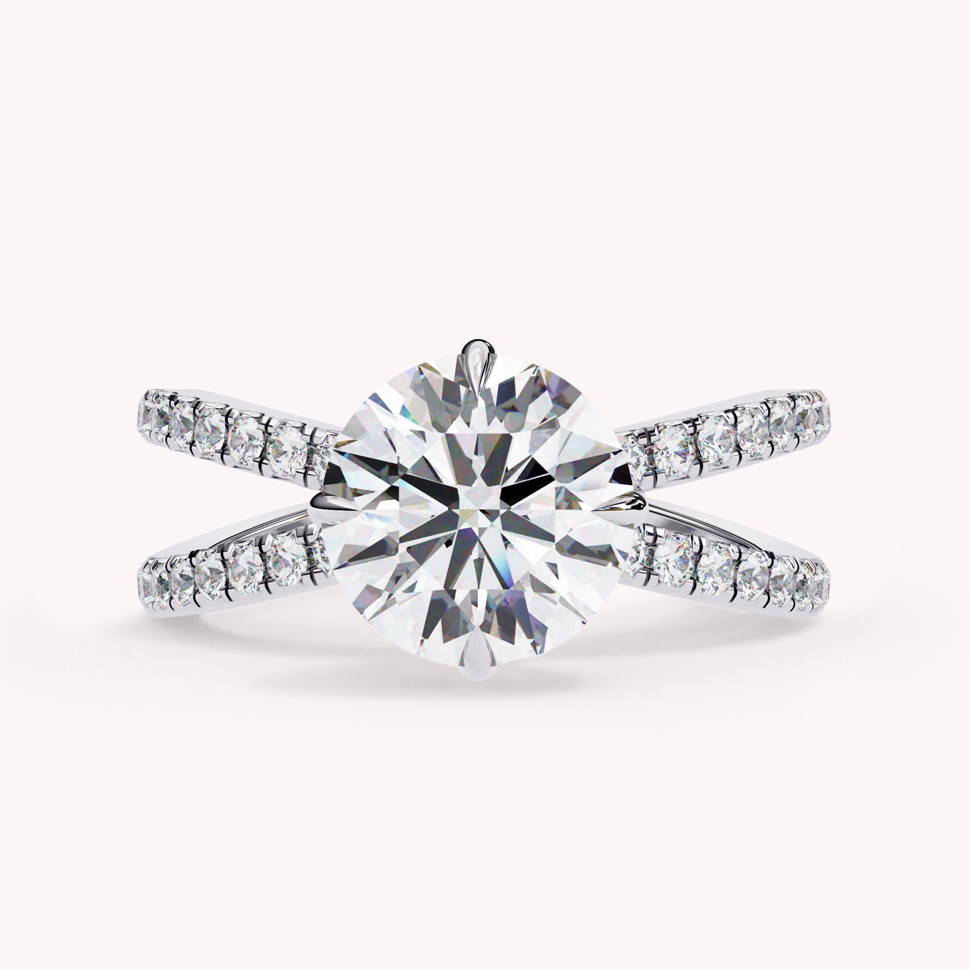 Rudy Round Cut Criss Cross Lab Grown Diamond Engagement Ring