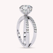 Rudy Round Cut Criss Cross Lab Grown Diamond Engagement Ring