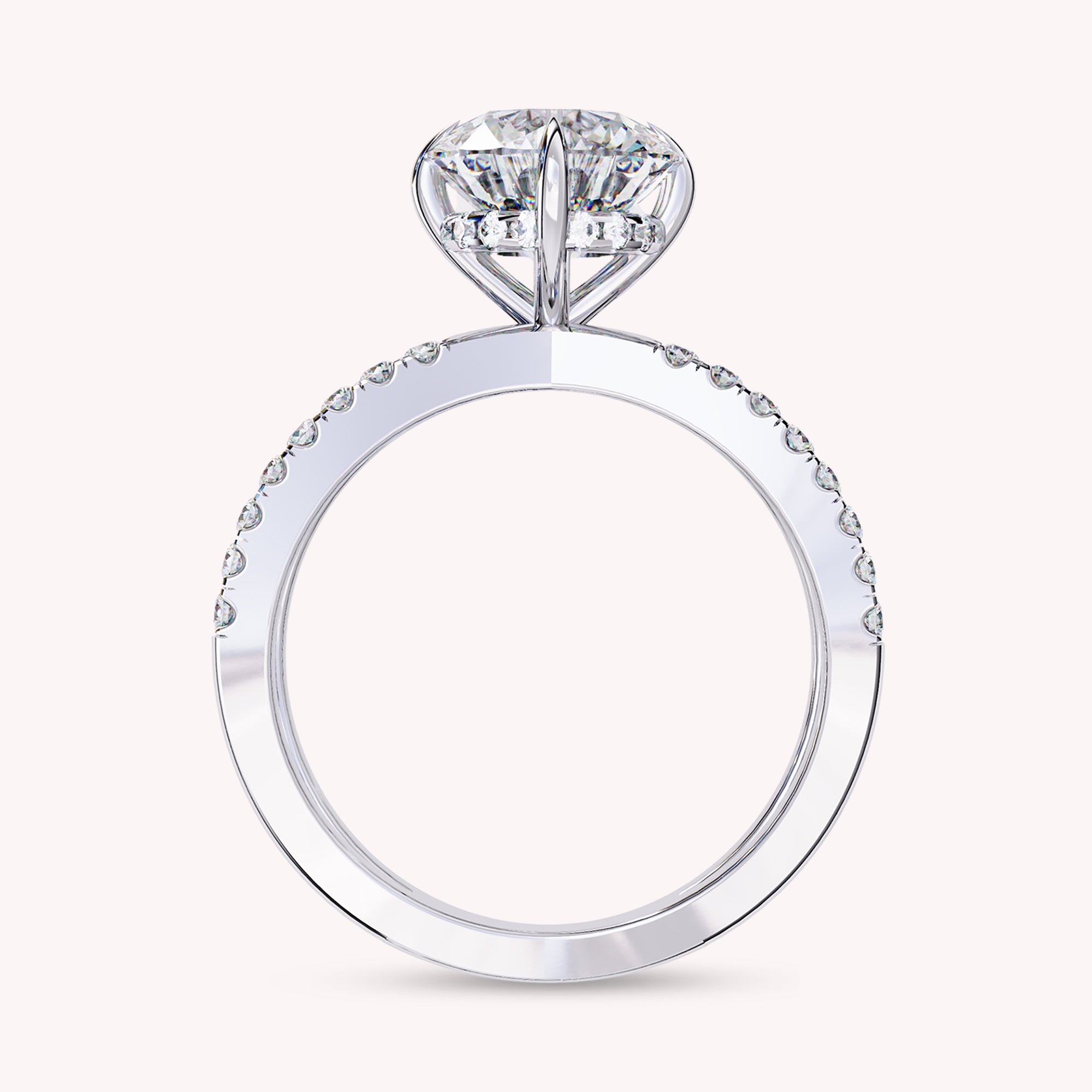 Rudy Round Cut Criss Cross Lab Grown Diamond Engagement Ring