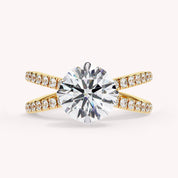 Rudy Round Cut Criss Cross Lab Grown Diamond Engagement Ring