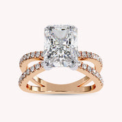 Lyric Radiant Cut Criss Cross Lab Grown Diamond Engagement Ring