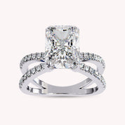 Lyric Radiant Cut Criss Cross Lab Grown Diamond Engagement Ring