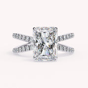 Lyric Radiant Cut Criss Cross Lab Grown Diamond Engagement Ring