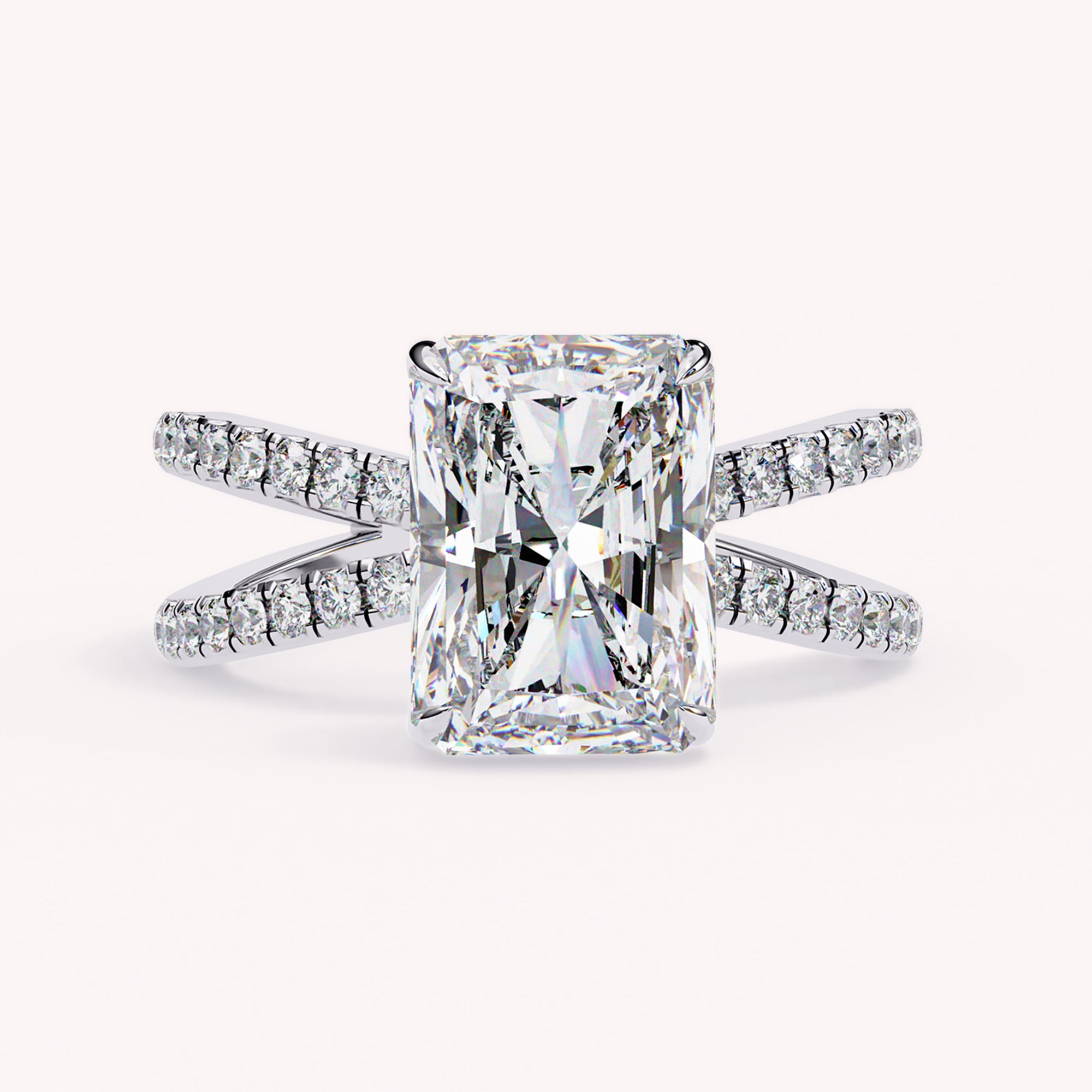 Lyric Radiant Cut Criss Cross Lab Grown Diamond Engagement Ring