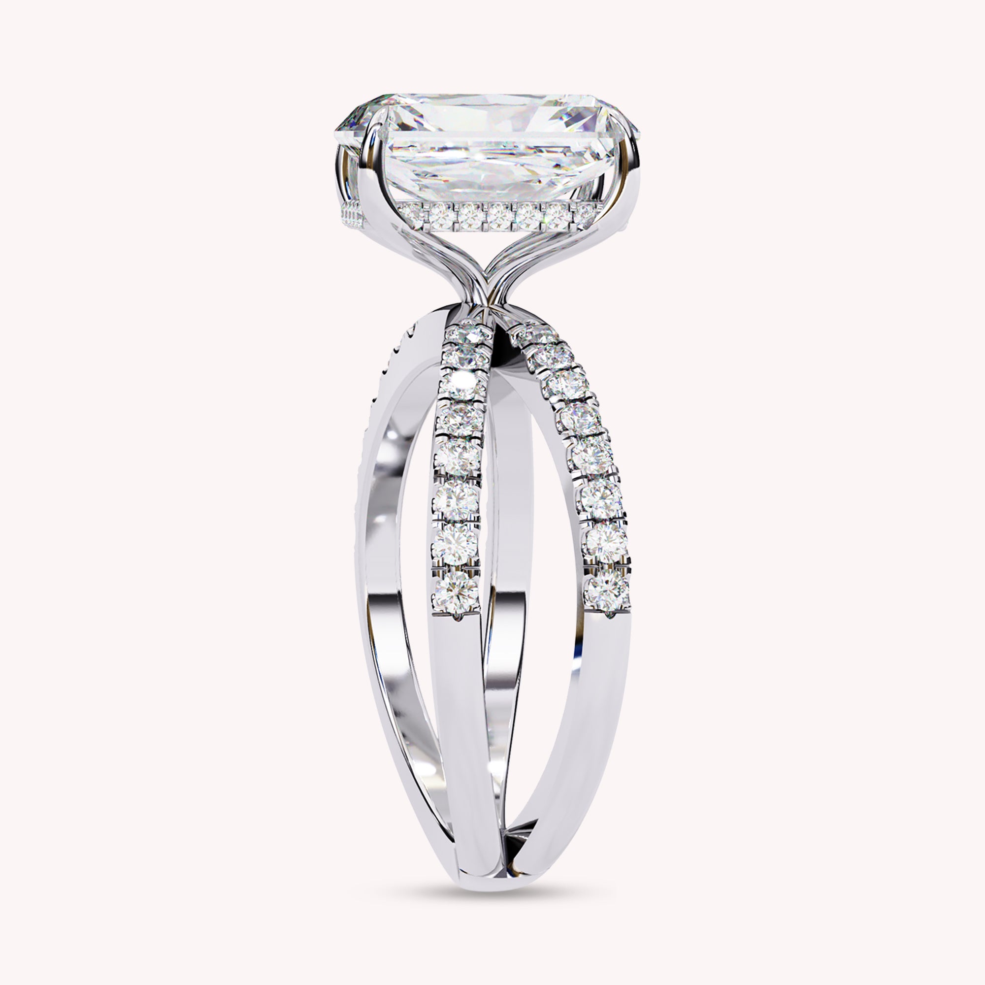 Lyric Radiant Cut Criss Cross Lab Grown Diamond Engagement Ring