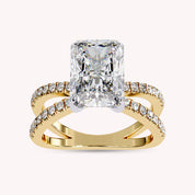 Lyric Radiant Cut Criss Cross Lab Grown Diamond Engagement Ring