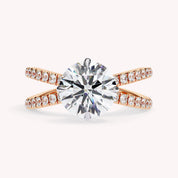 Halle Round Cut Split Shank Lab Grown Diamond Engagement Ring