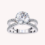 Halle Round Cut Split Shank Lab Grown Diamond Engagement Ring