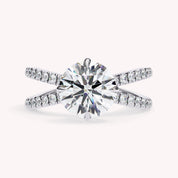 Halle Round Cut Split Shank Lab Grown Diamond Engagement Ring