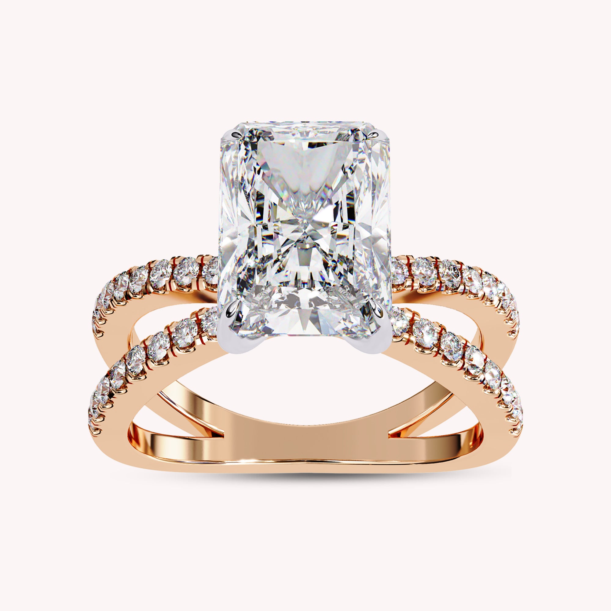 Kelly Radiant Cut Split Shank Lab Grown Diamond Engagement Ring