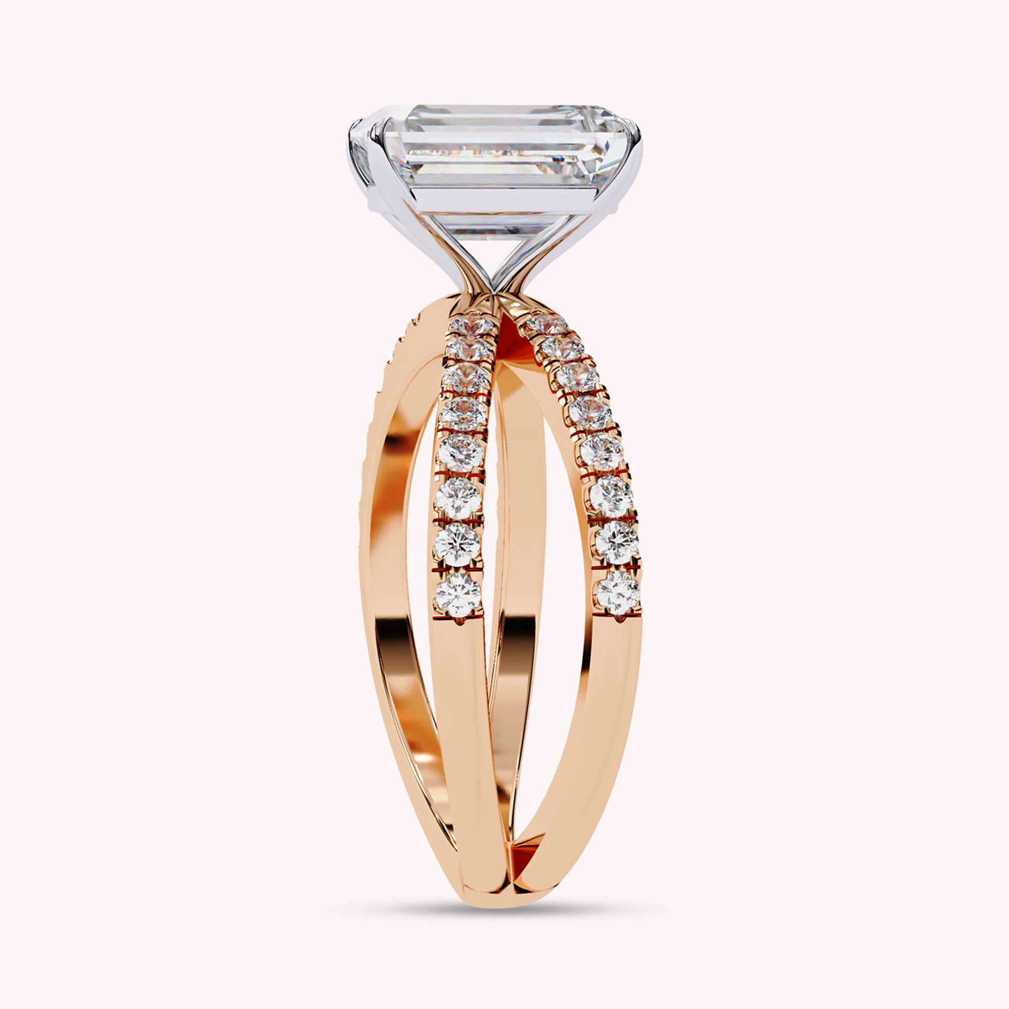 Kelly Radiant Cut Split Shank Lab Grown Diamond Engagement Ring