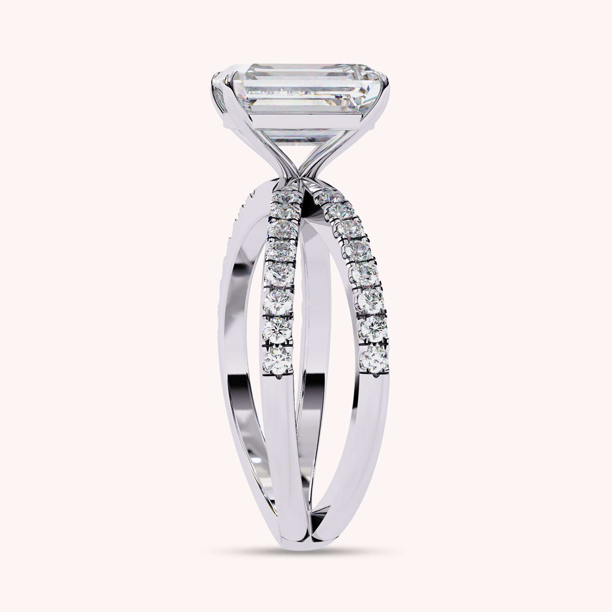 Kelly Radiant Cut Split Shank Lab Grown Diamond Engagement Ring