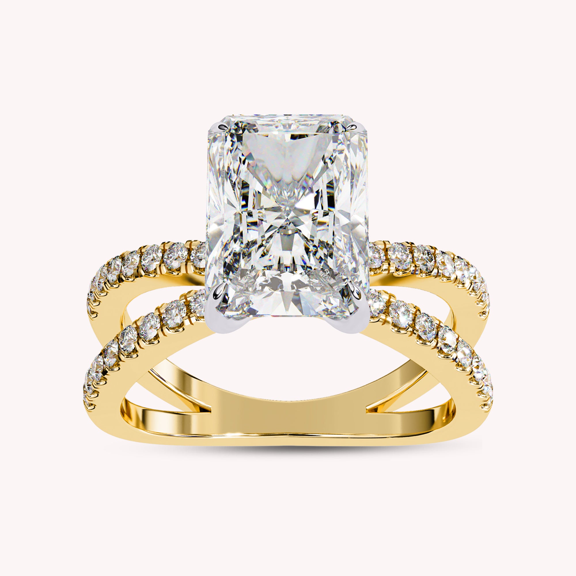 Kelly Radiant Cut Split Shank Lab Grown Diamond Engagement Ring