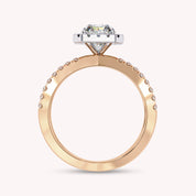 Kylie Radiant Cut Split Shank Halo Lab Grown Diamond Engagement Ring