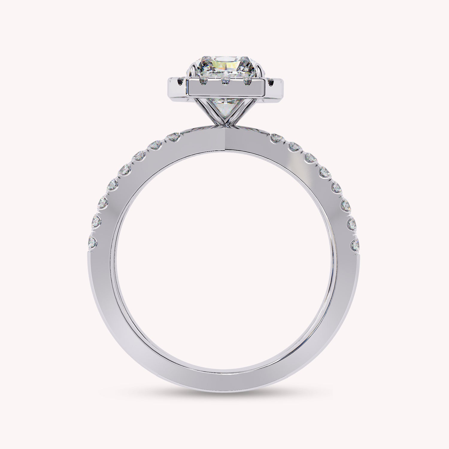 Kylie Radiant Cut Split Shank Halo Lab Grown Diamond Engagement Ring