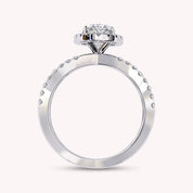 Marine Oval Cut Split Shank Halo Lab Grown Diamond Engagement Ring