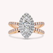 Palmer Marquise Cut Split Shank Halo Lab Grown Diamond Engagement Ring