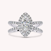 Palmer Marquise Cut Split Shank Halo Lab Grown Diamond Engagement Ring