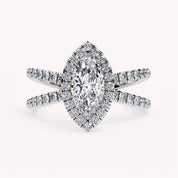 Palmer Marquise Cut Split Shank Halo Lab Grown Diamond Engagement Ring