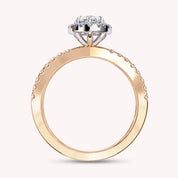 Delaney Pear Cut Split Shank Halo Lab Grown Diamond Engagement Ring