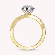 Delaney Pear Cut Split Shank Halo Lab Grown Diamond Engagement Ring