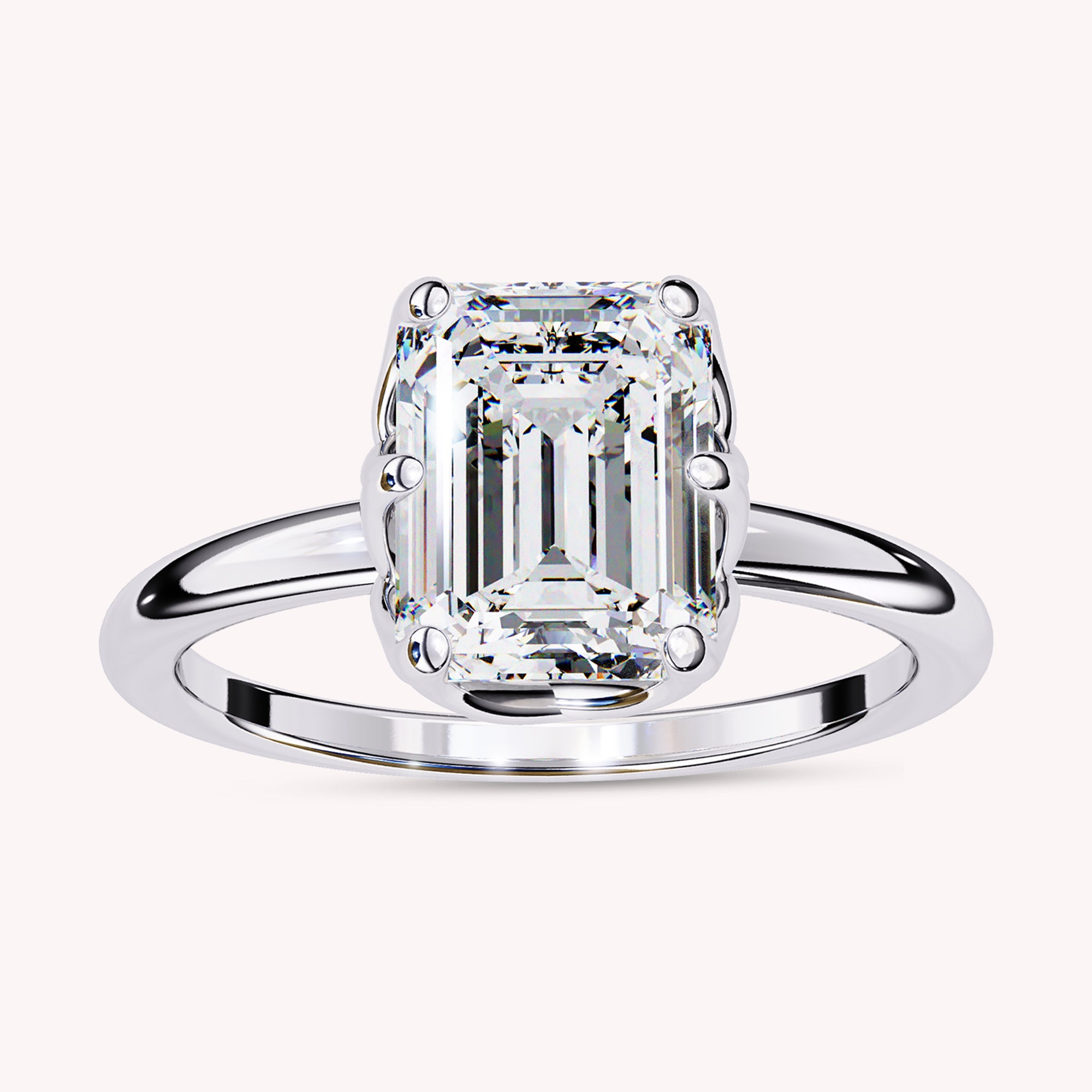 Amanda 6-Prong Emerald Cut Lab Grown Diamond Engagement Ring