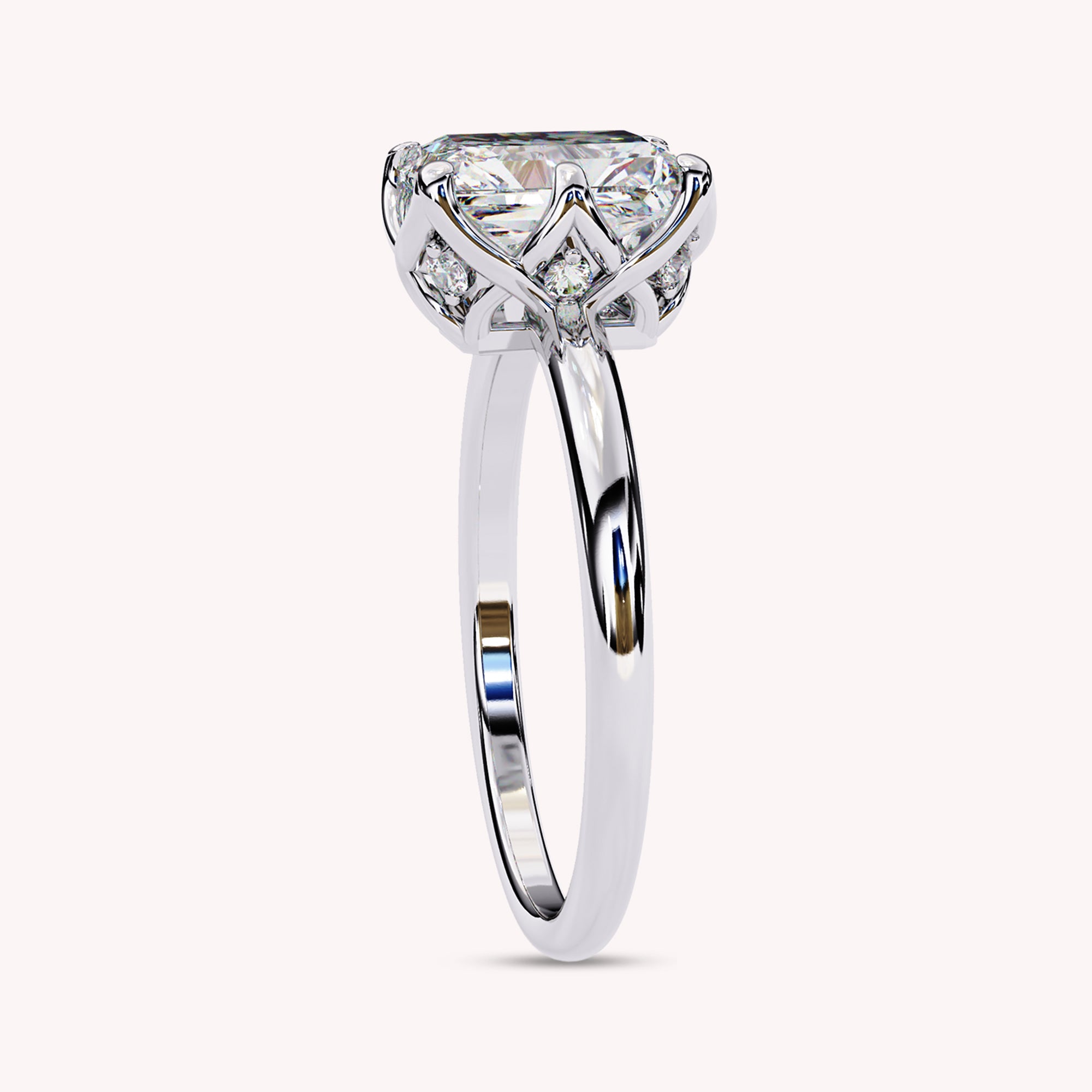 Amanda 6-Prong Emerald Cut Lab Grown Diamond Engagement Ring