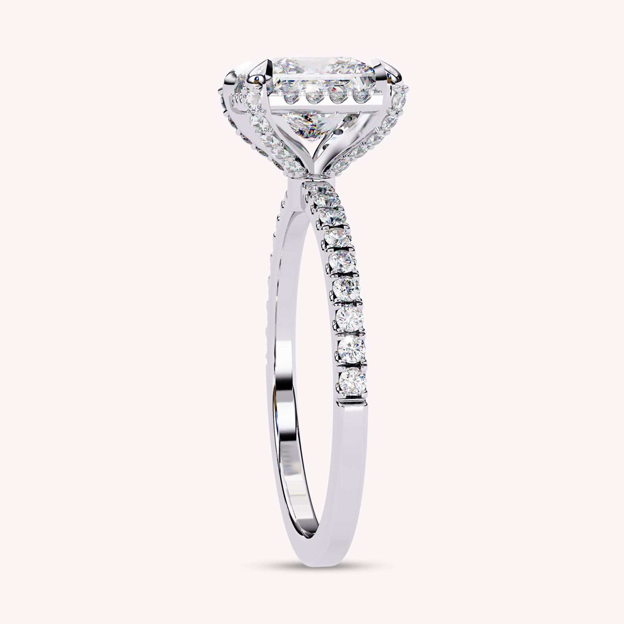 Ivy Dainty Princess Cut Lab Grown Diamond Engagement Ring