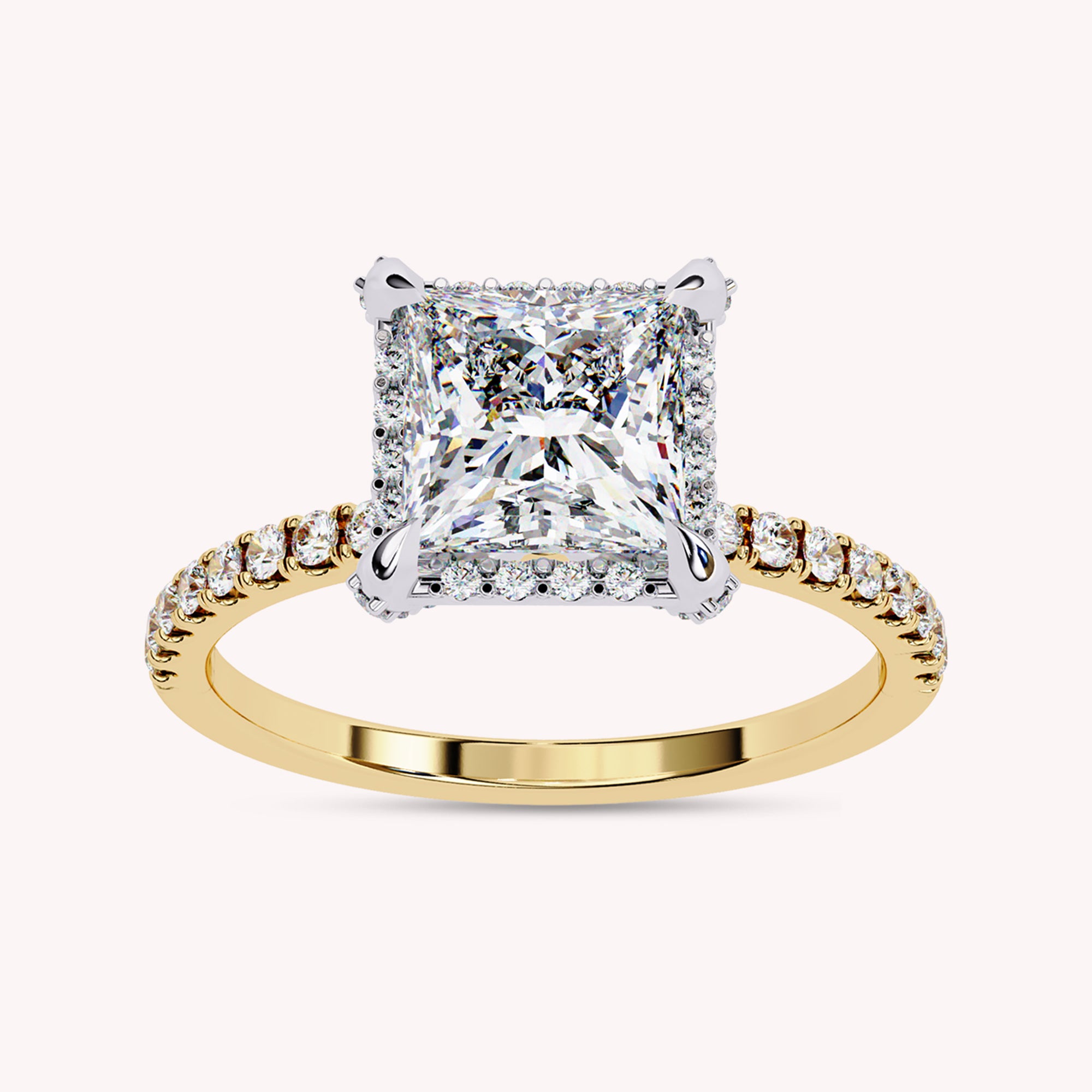 Ivy Dainty Princess Cut Lab Grown Diamond Engagement Ring