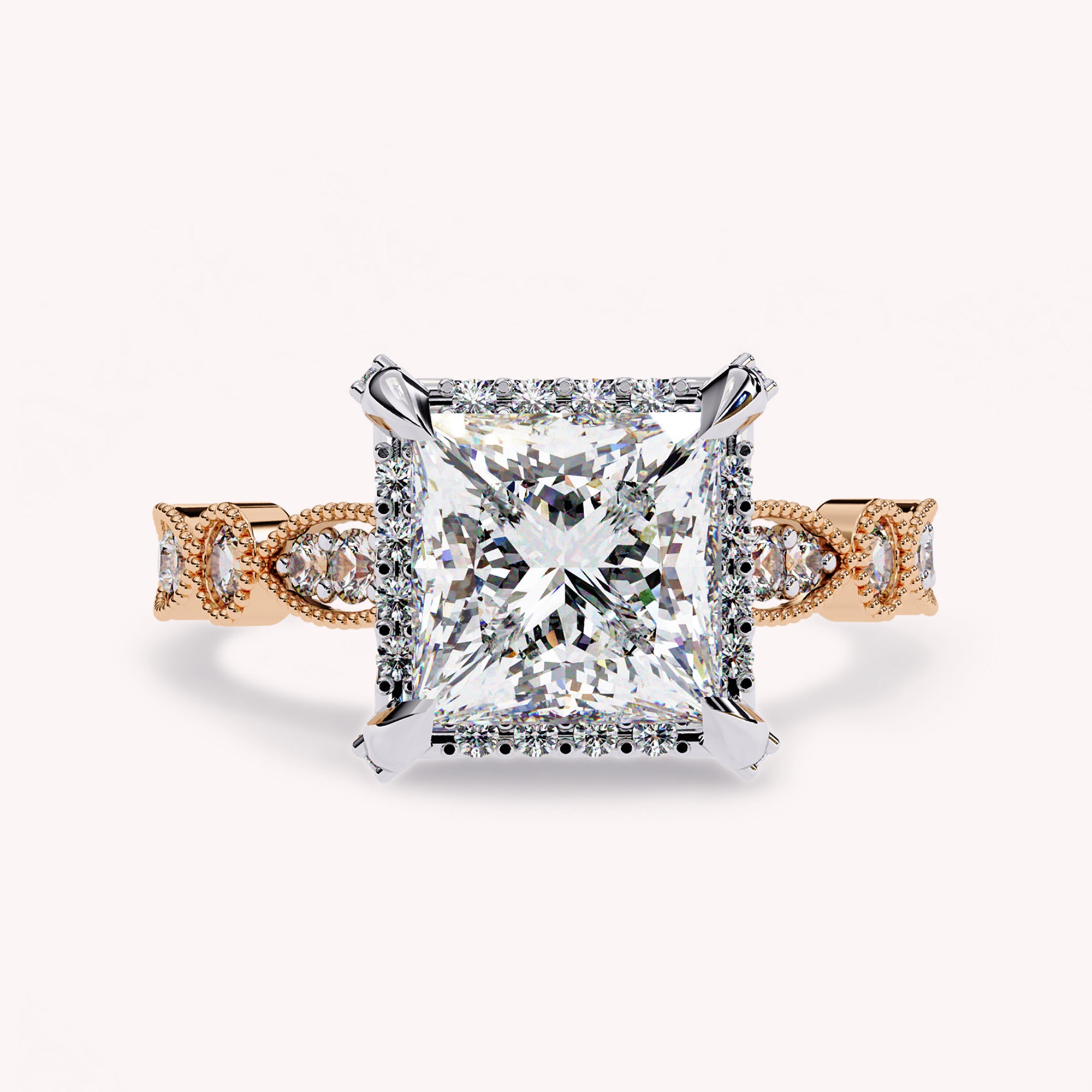 Halo Solitaire Lab Grown Diamond Engagement Ring