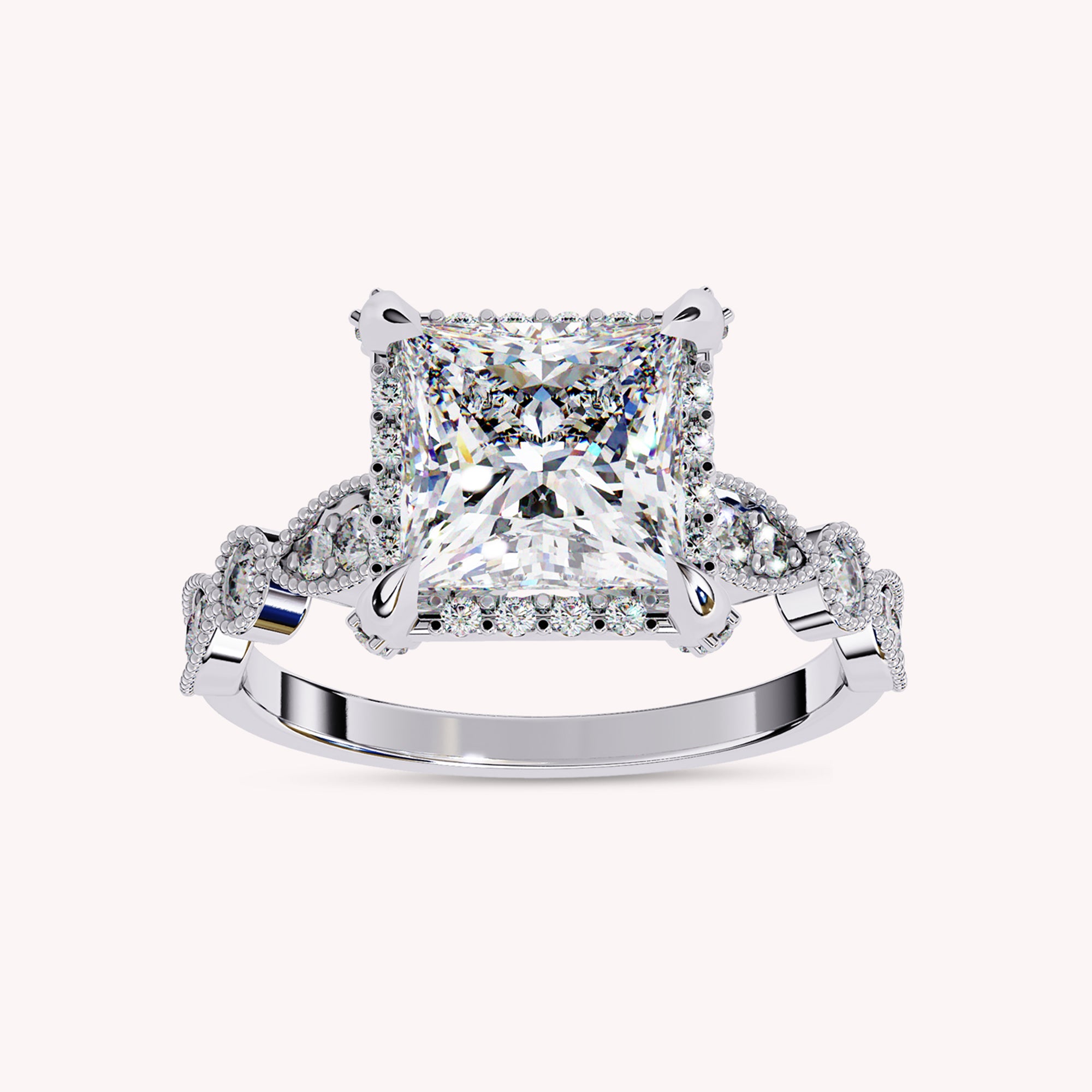 Halo Solitaire Lab Grown Diamond Engagement Ring