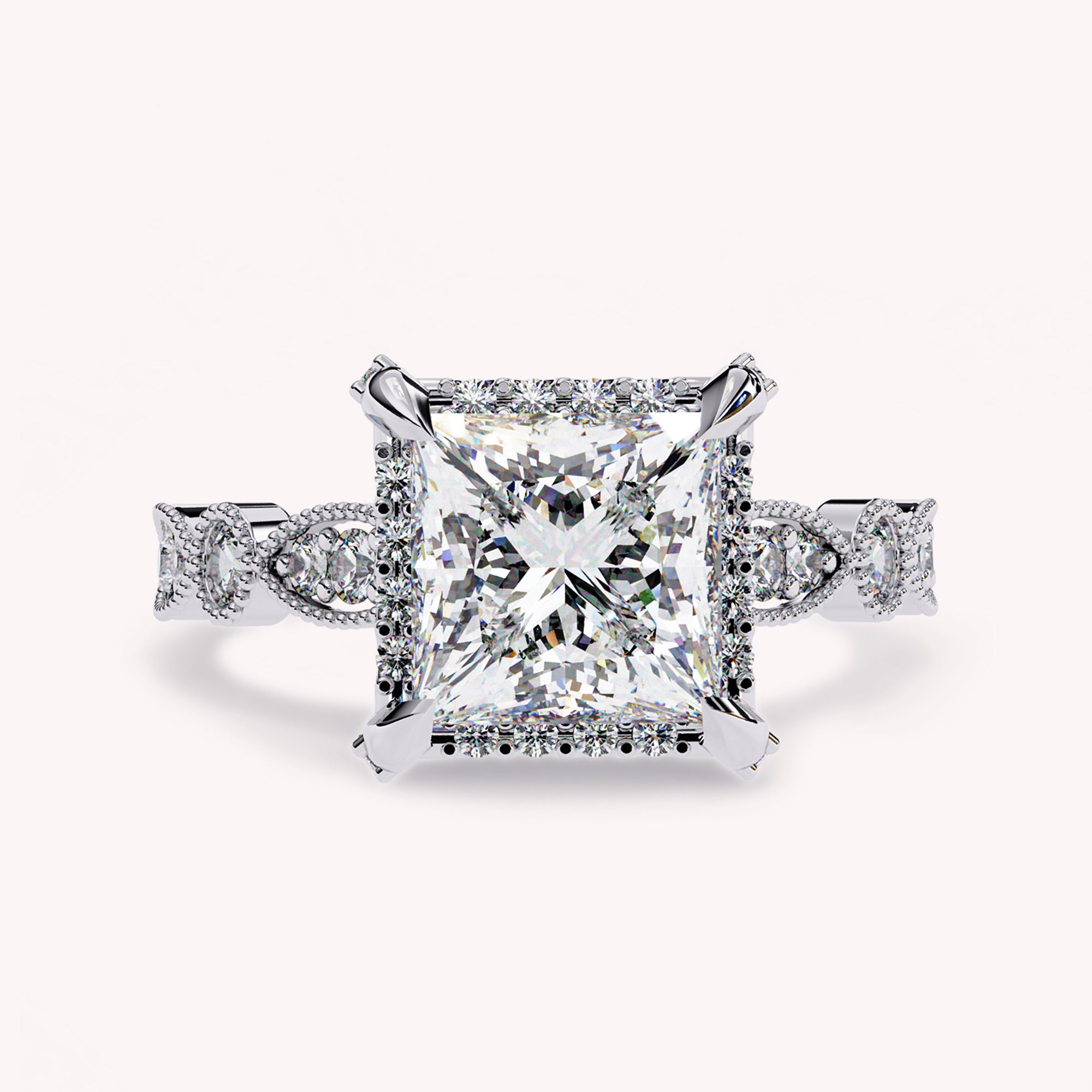 Halo Solitaire Lab Grown Diamond Engagement Ring