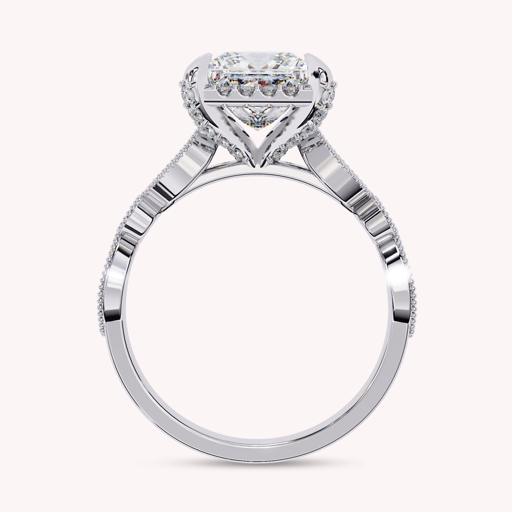 Halo Solitaire Lab Grown Diamond Engagement Ring