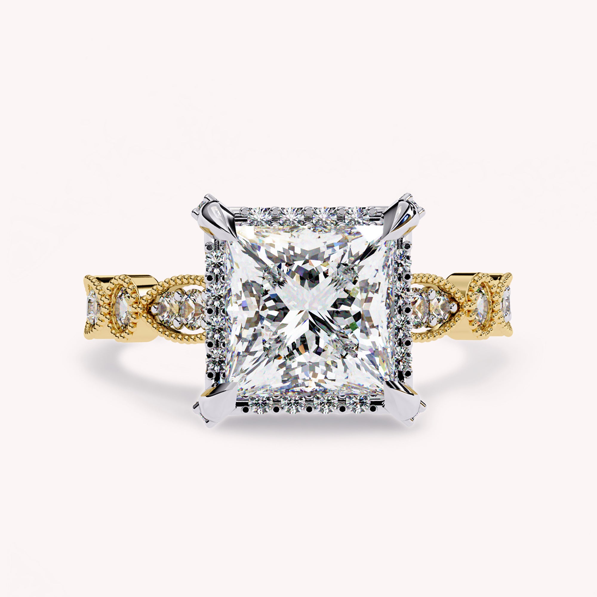 Halo Solitaire Lab Grown Diamond Engagement Ring