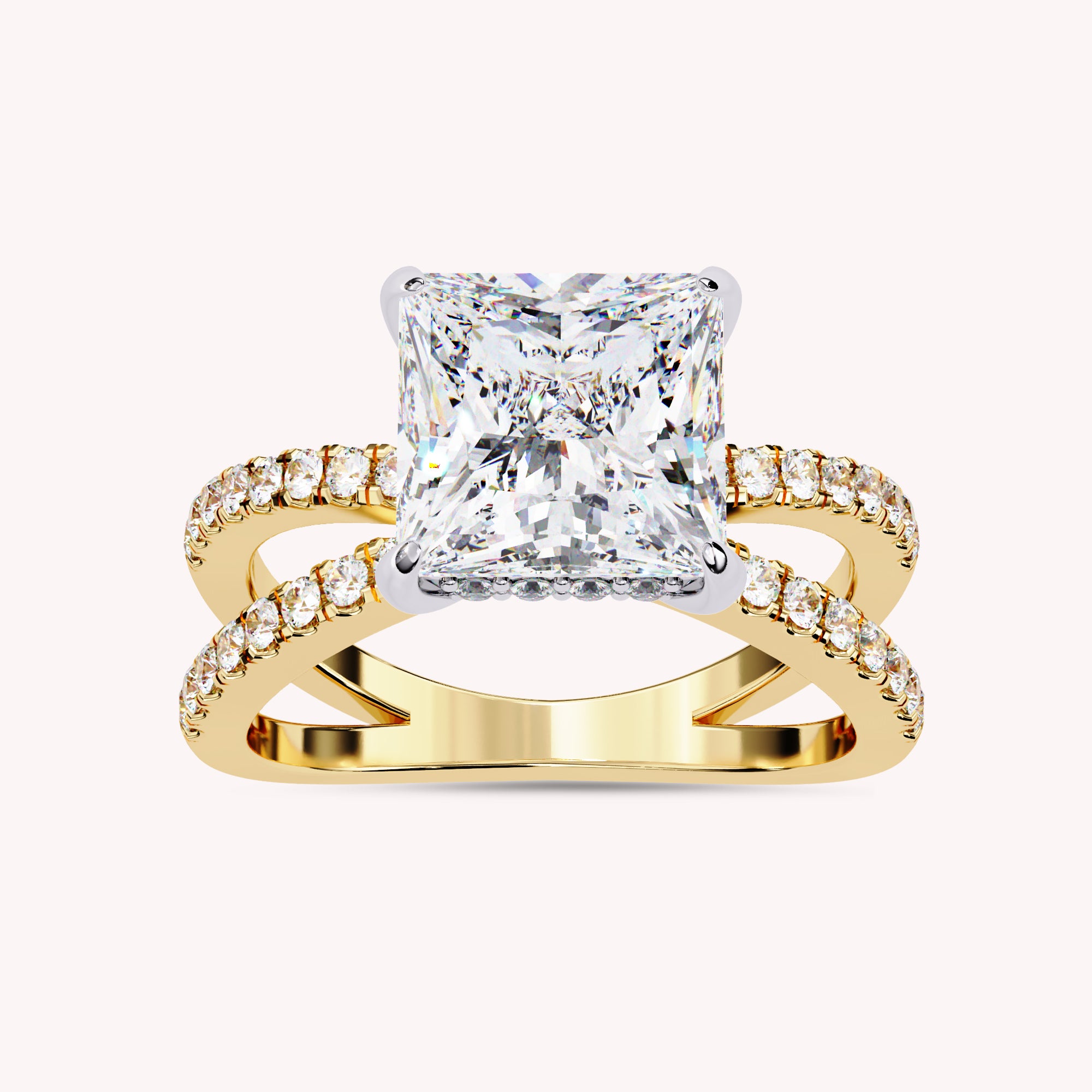 Danielle Hidden Halo Solitaire Lab Grown Diamond Engagement Ring