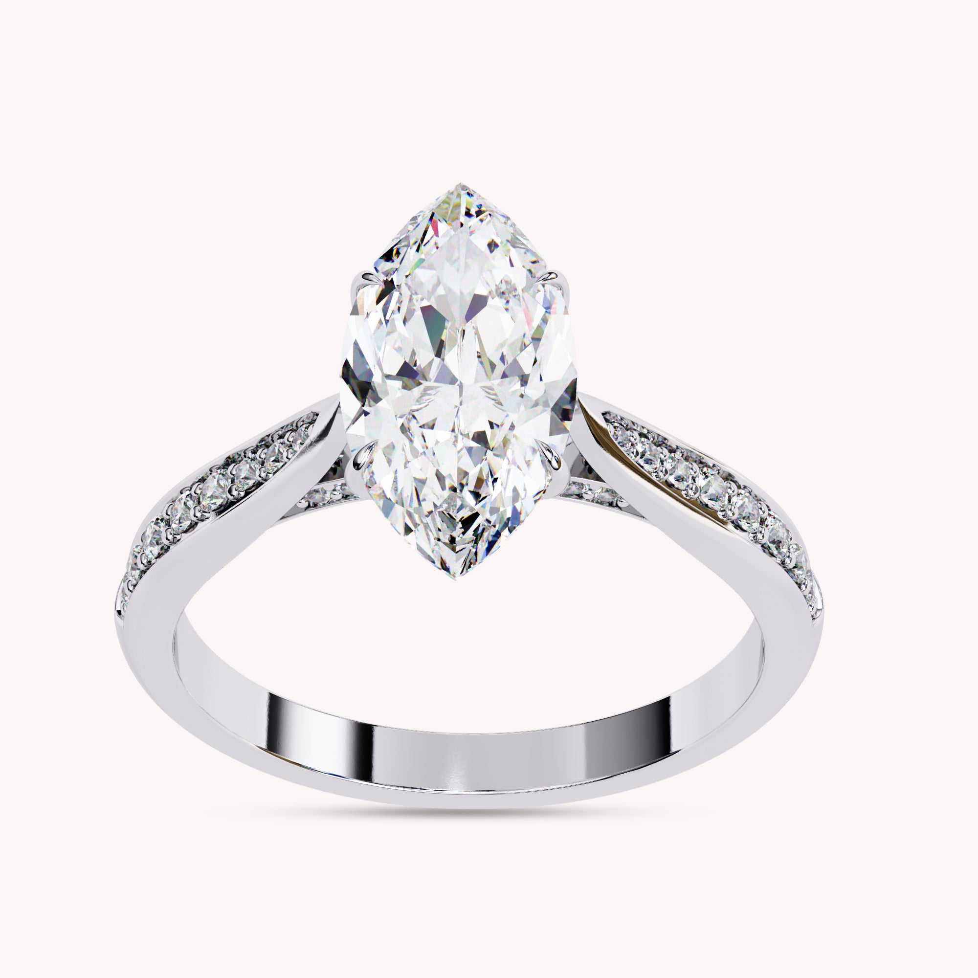 Elin Marquise Cut Solitaire Lab Grown Diamond Engagement Ring